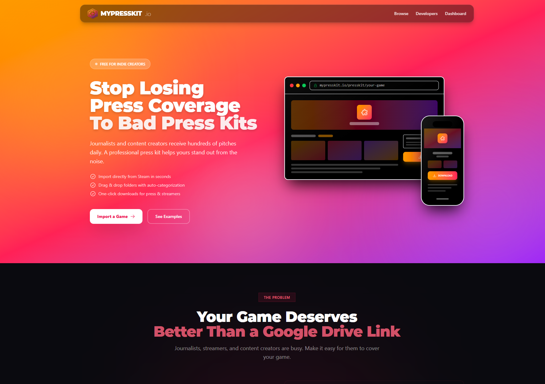 MyPresskit.io screenshot
